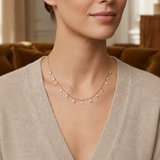 1.20 Carat Dancing Diamond Design Necklace in 14K Solid Gold