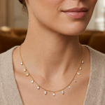 1.20 Carat Dancing Diamond Design Necklace in 14K Solid Gold