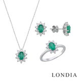 1.20 Carat Natural Diamond & Emerald Set
