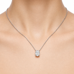 Natural Diamond Oval Necklace & Earrings Set