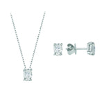 Natural Diamond Oval Necklace & Earrings Set