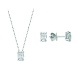 Natural Diamond Oval Necklace & Earrings Set