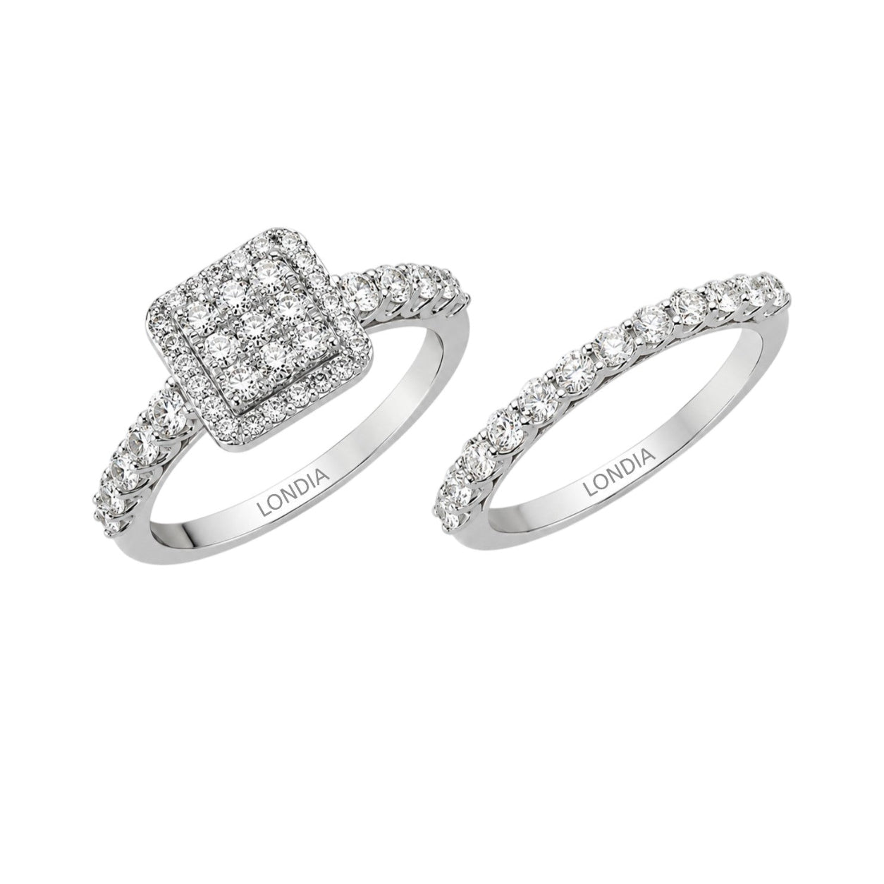 Natural Diamond Wedding Ring Set