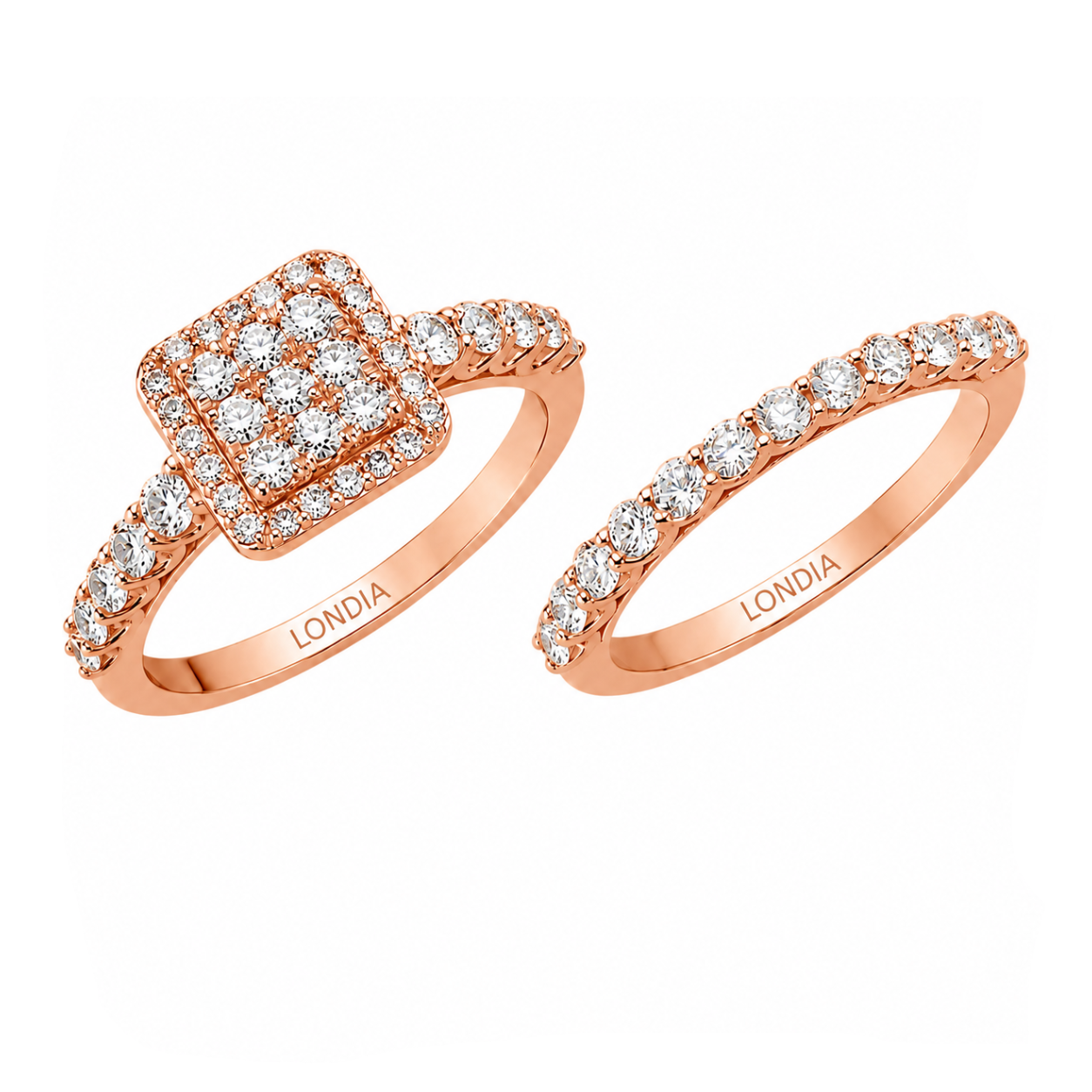 Natural Diamond Wedding Ring Set