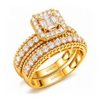 Natural Diamond Wedding Ring Set