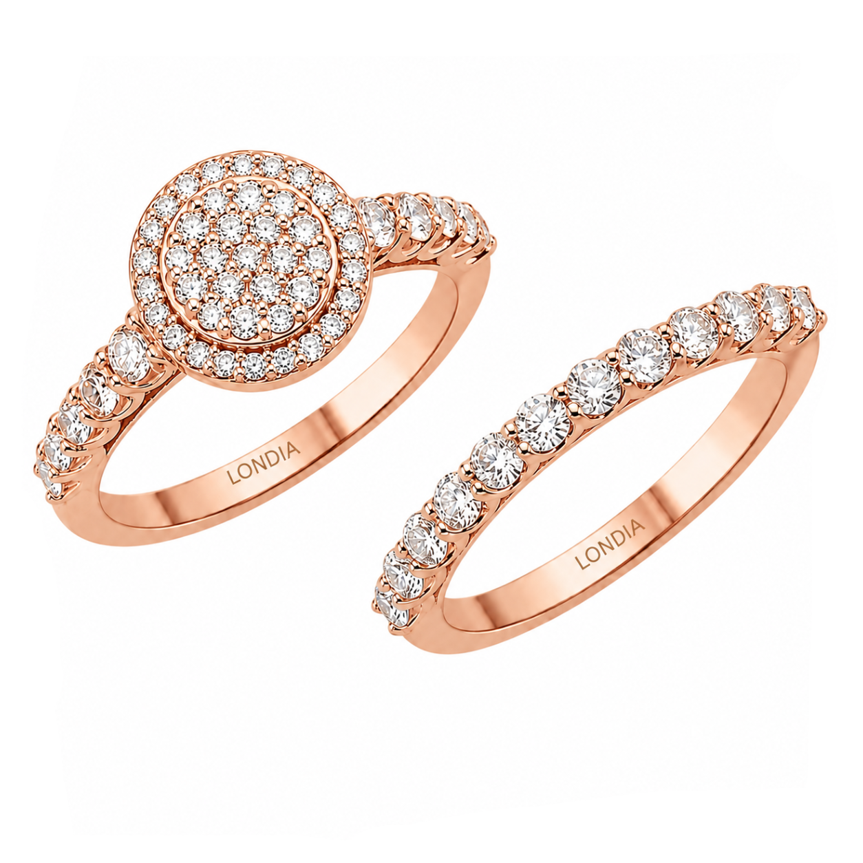 Natural Diamond Wedding Ring Set