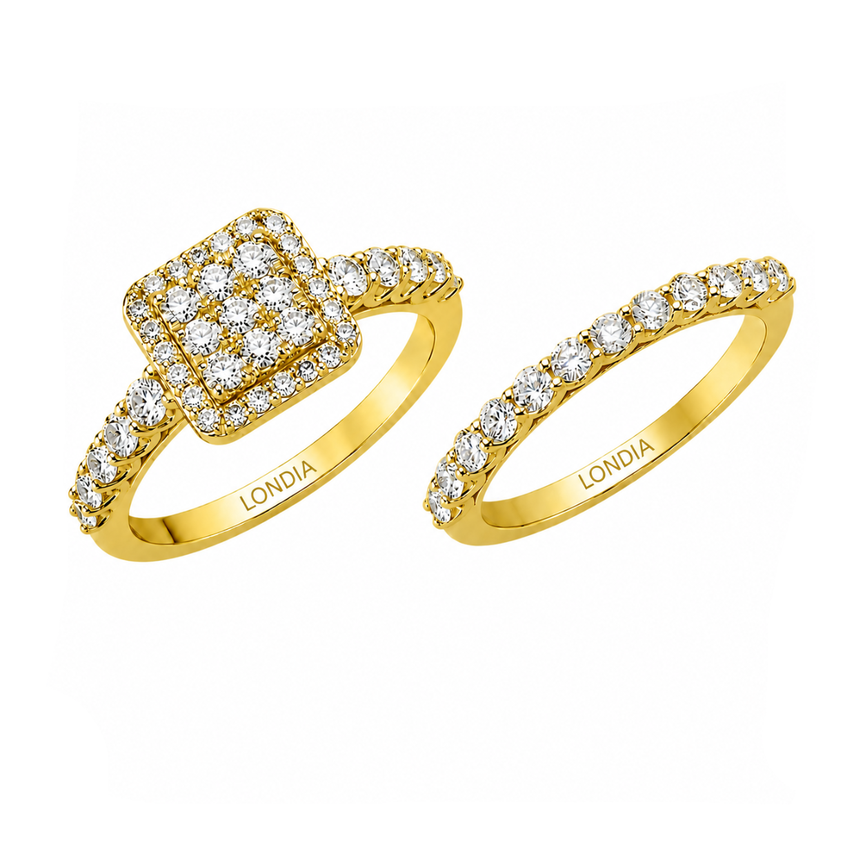 Natural Diamond Wedding Ring Set