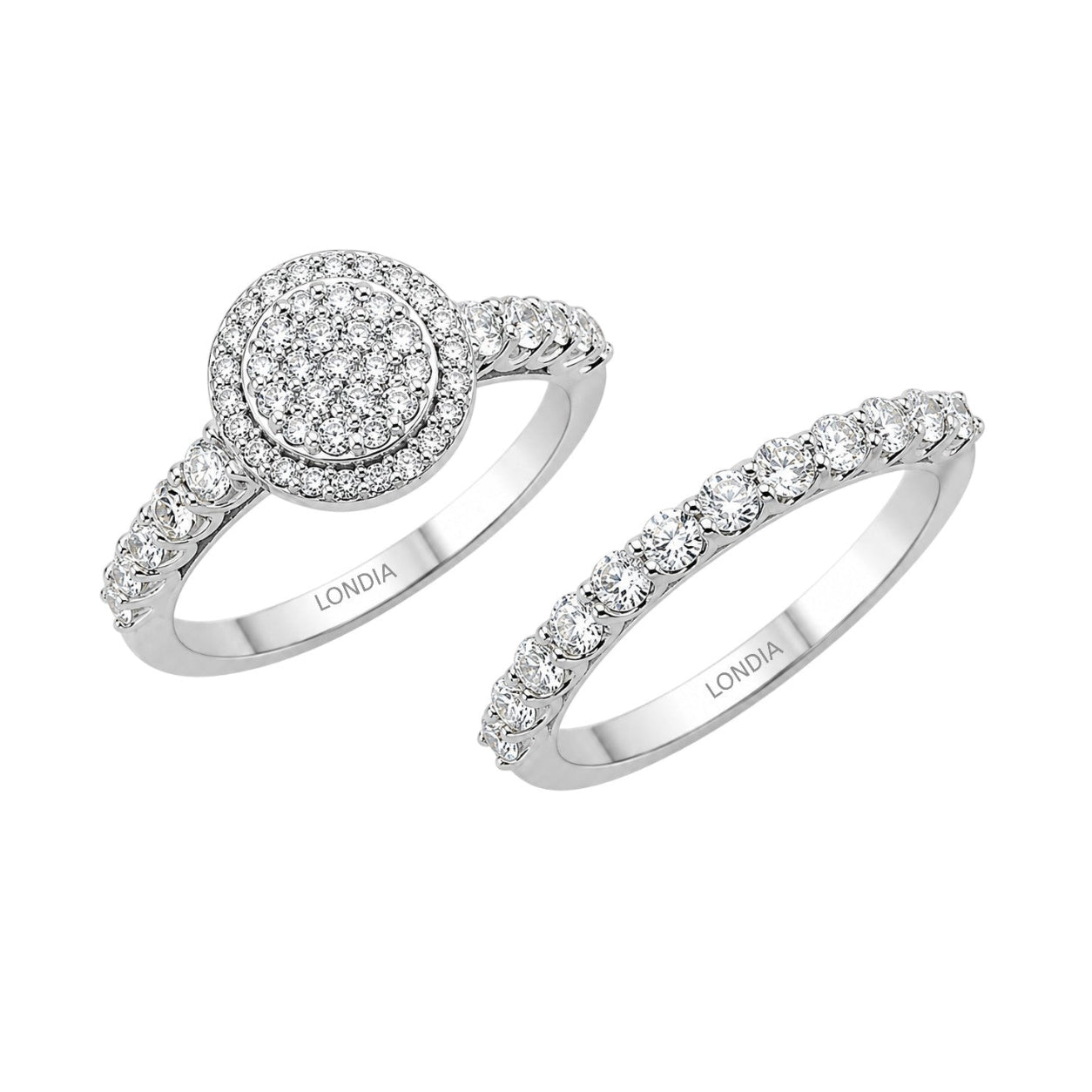 Natural Diamond Wedding Ring Set