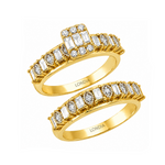 Natural Diamond Wedding Ring Set