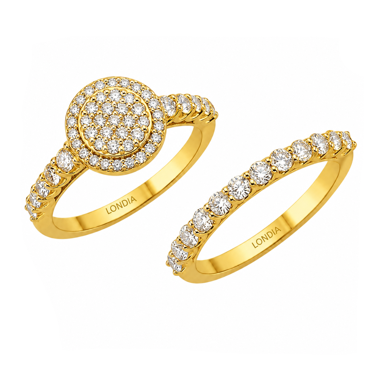 Natural Diamond Wedding Ring Set