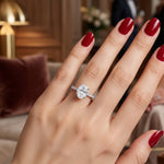 1.20 Ct. Natural Oval Diamond Side Stone Solitaire Ring