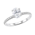 1.20 Ct. Natural Oval Diamond Side Stone Solitaire Ring