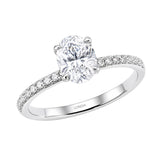 1.20 Ct. Natural Oval Diamond Side Stone Solitaire Ring