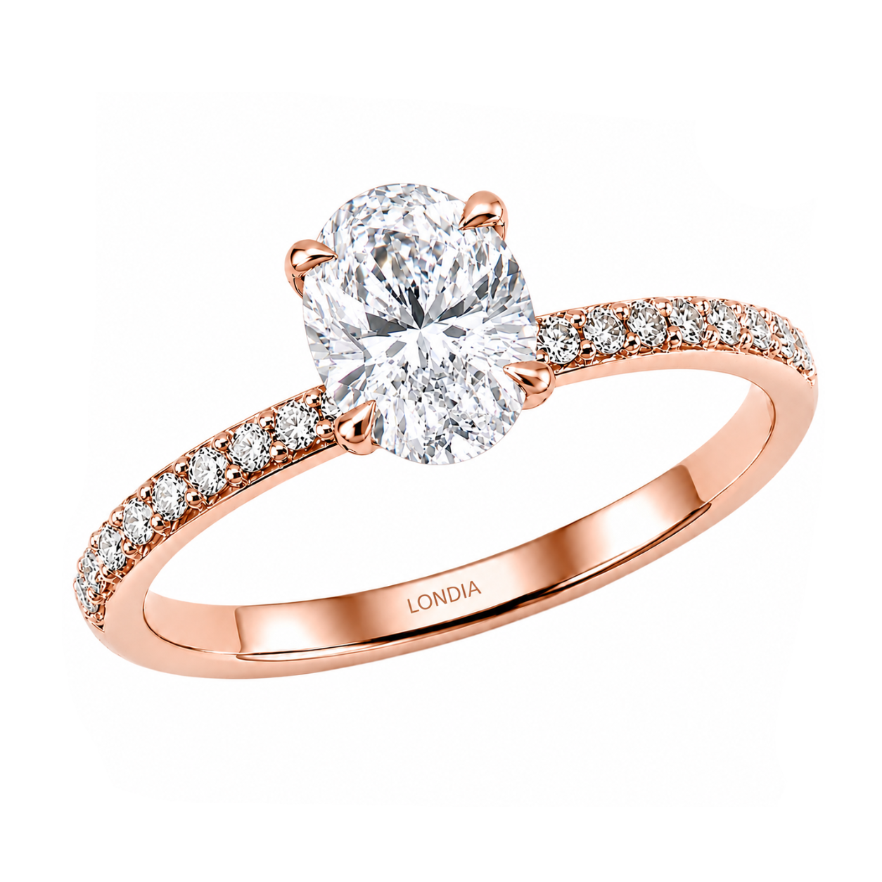 1.20 Ct. Natural Oval Diamond Side Stone Solitaire Ring