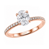 1.20 Ct. Natural Oval Diamond Side Stone Solitaire Ring