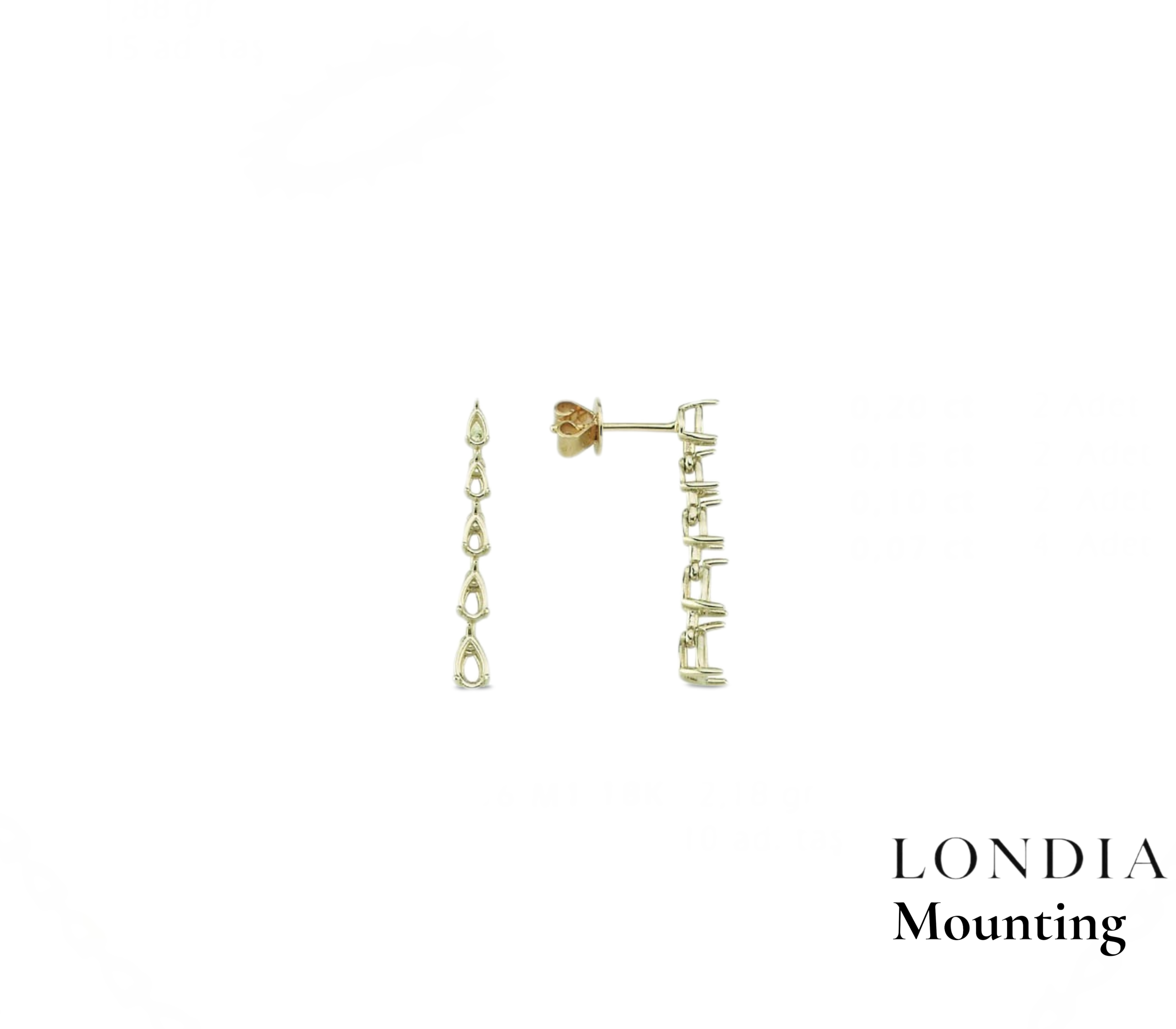 Pear Graduated Earring Mountings