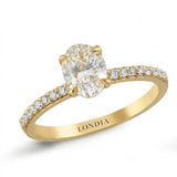 1.20 Ct Natural Oval Diamond Solitaire Ring with Side Stones – 14K Gold