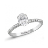 1.20 Ct Natural Oval Diamond Solitaire Ring with Side Stones – 14K Gold