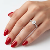 1.20 Ct Natural Oval Diamond Solitaire Ring with Side Stones – 14K Gold