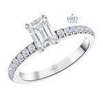 1.20 Ct. F Color HRD Certified Emerald Cut Diamond Side Stone Ring