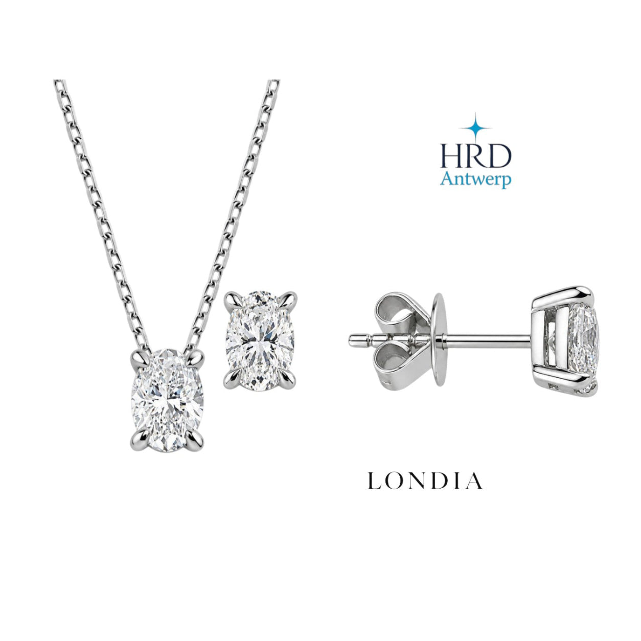1.20 Ct. Natural Diamond HRD Certified Oval Solitaire Design Set