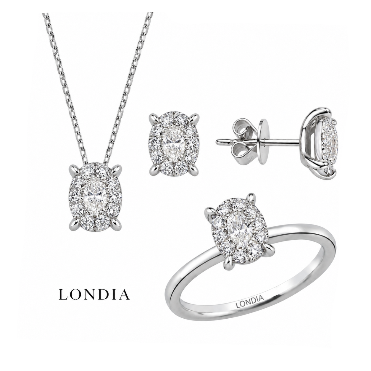 1.20 Ct. Natural Diamond Magic Oval Design Bridal Set