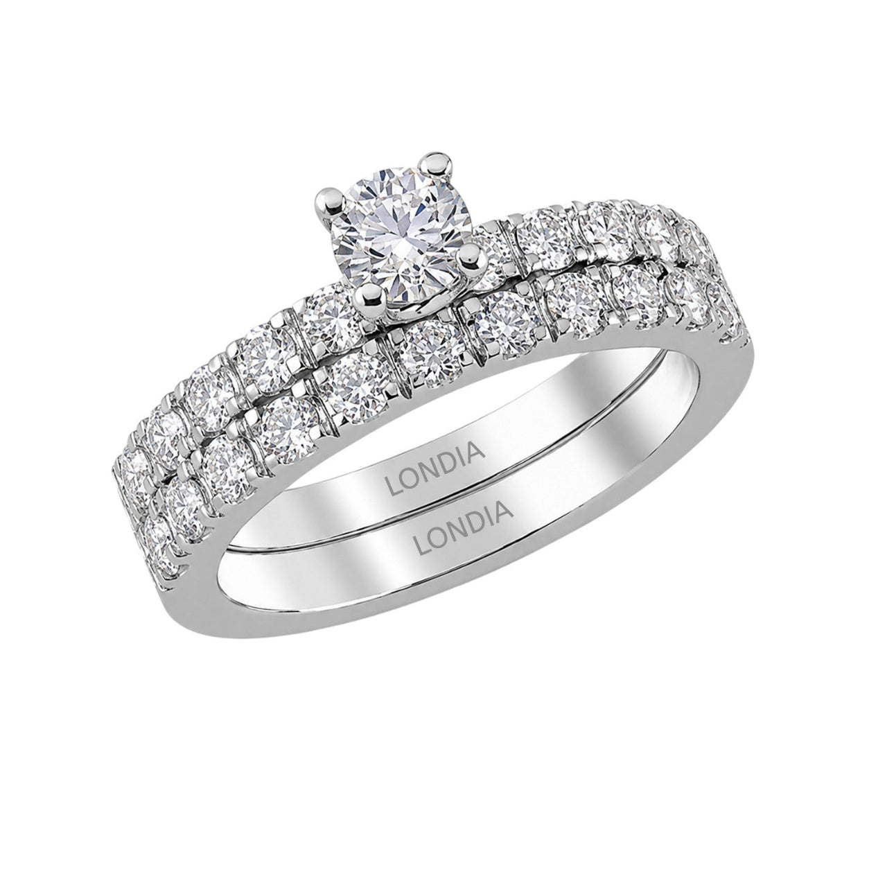 Natural Diamond Wedding Ring Set