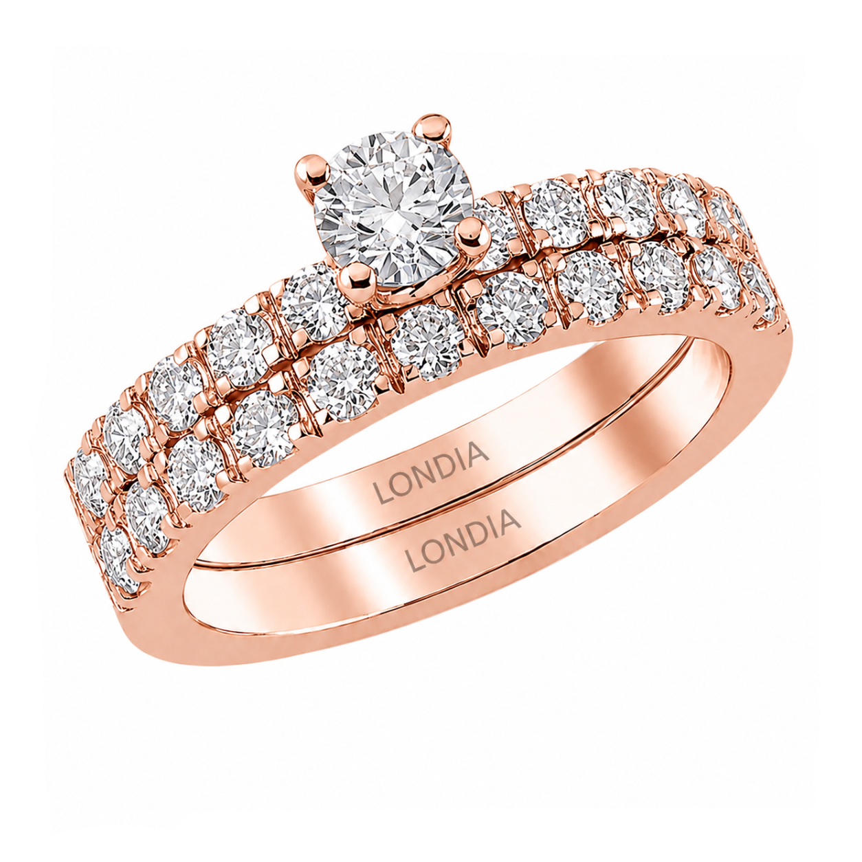 Natural Diamond Wedding Ring Set