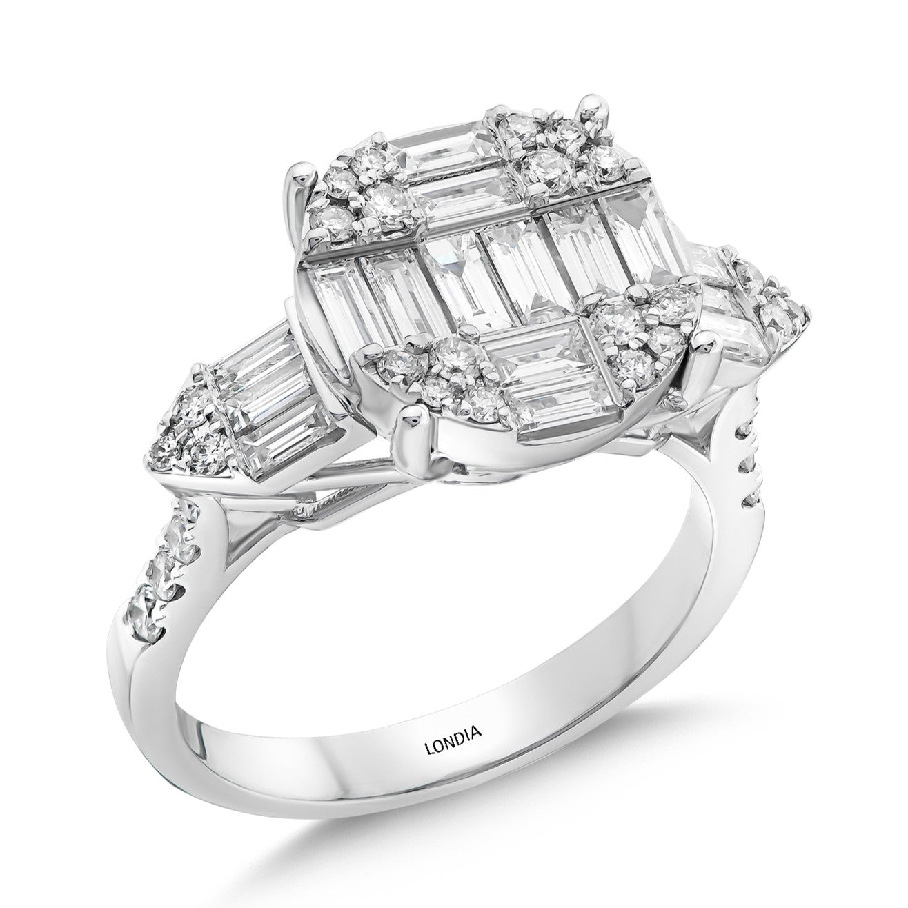 1.25 Ct. Baguette Design Statement Ring in 18K Gold