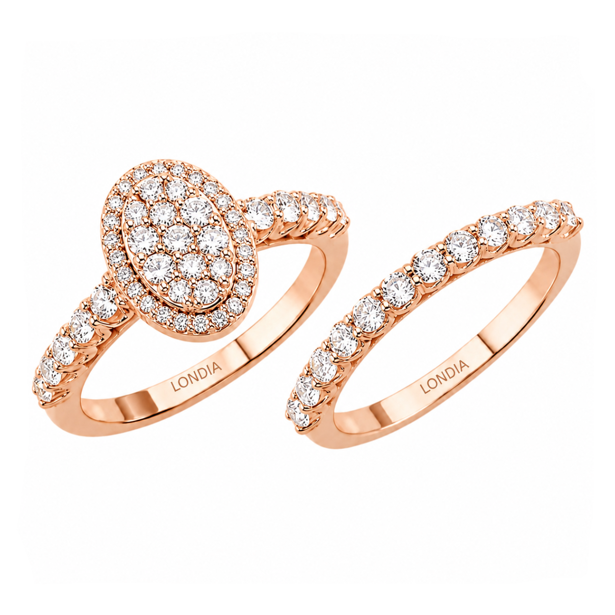 Natural Diamond Wedding Ring Set
