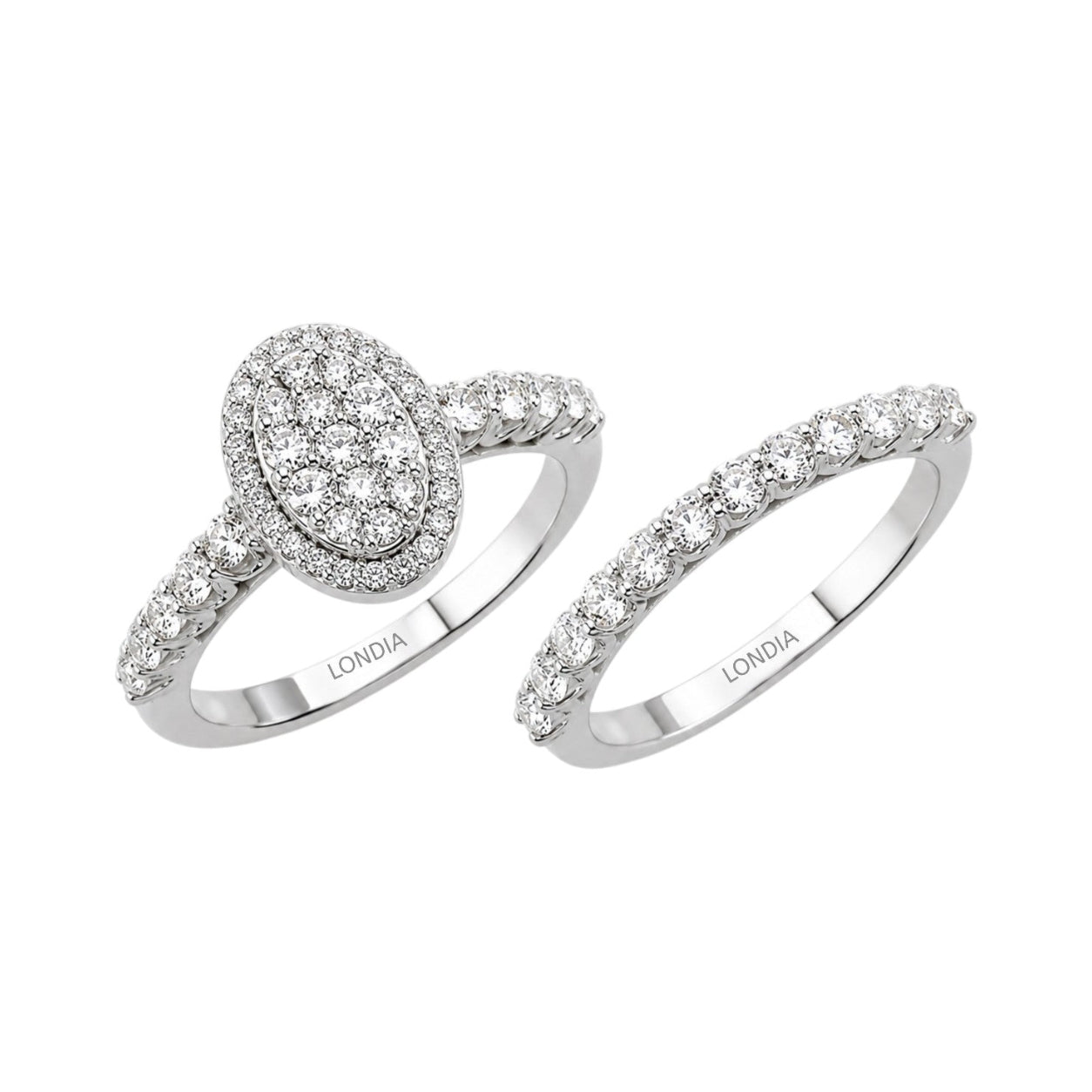 Natural Diamond Wedding Ring Set
