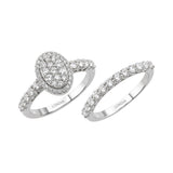 Natural Diamond Wedding Ring Set