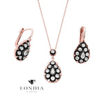 1.30 Carat Natural Diamond Designer Necklace and Earring Set