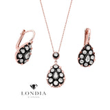 1.30 Carat Natural Diamond Designer Necklace and Earring Set