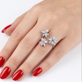 Natural Diamond Flora Design Ring