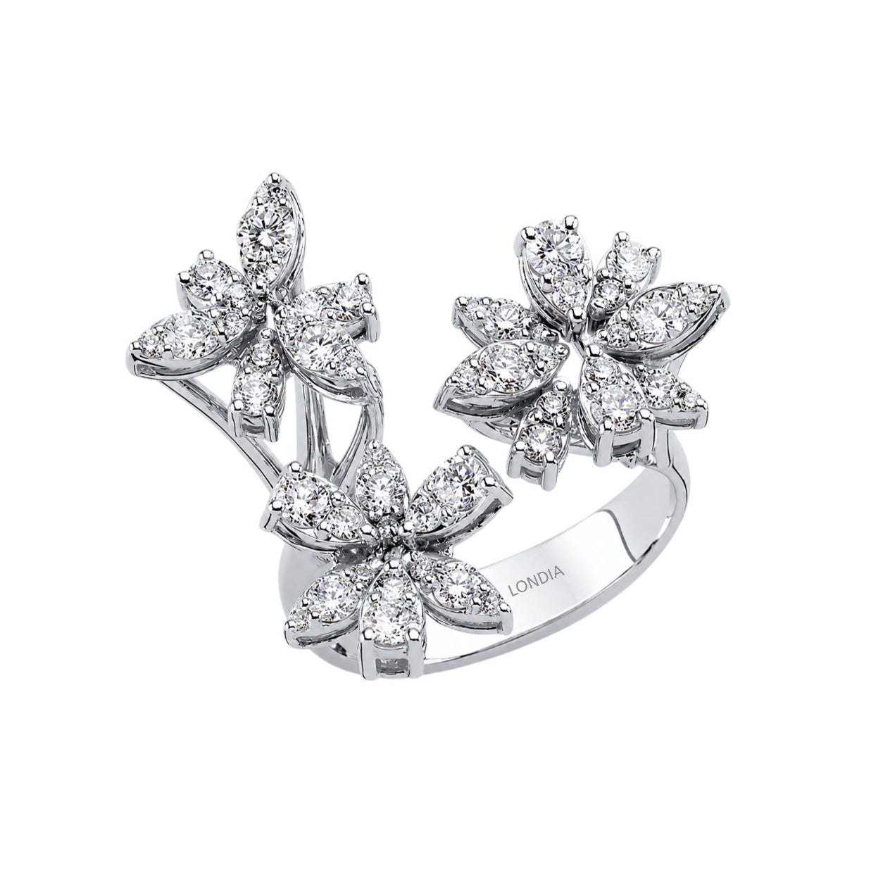 Natural Diamond Flora Design Ring