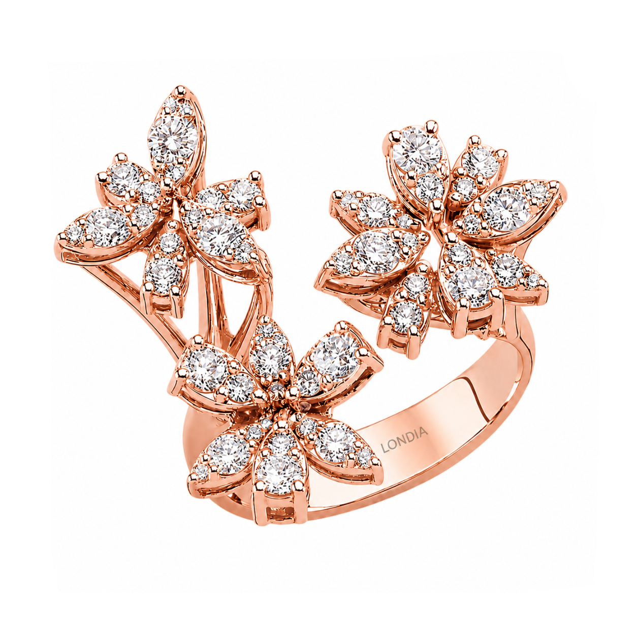 Natural Diamond Flora Design Ring