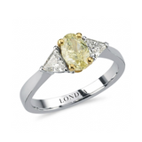 1.35 Ct Natural Oval Diamond Side Stone Ring, 18K Gold