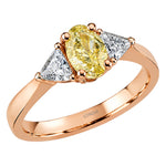 1.35 Ct. Natural Fancy Yellow Diamond Side Stone Design Ring