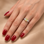 1.35 Ct. Natural Fancy Yellow Diamond Side Stone Design Ring