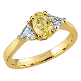 1.35 Ct. Natural Fancy Yellow Diamond Side Stone Design Ring