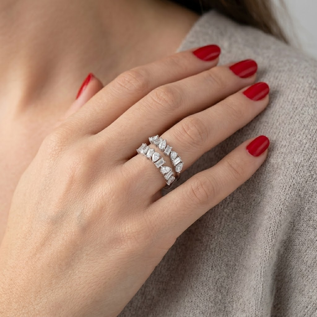 1.40 Carat Natural Diamond Statement Design Ring – 18K Gold