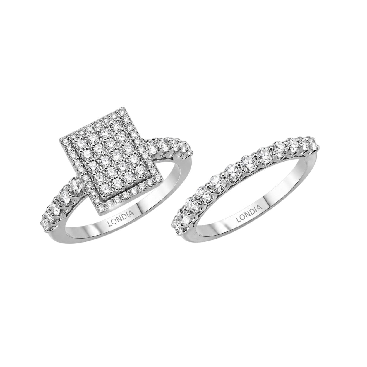 Natural Diamond Wedding Ring Set