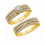 Natural Diamond Wedding Ring Set 