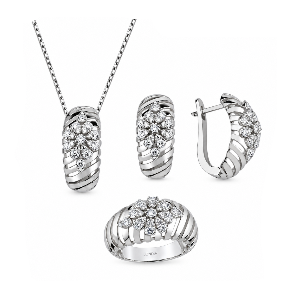1.40 Carat Natural Diamond Flora Collection Set