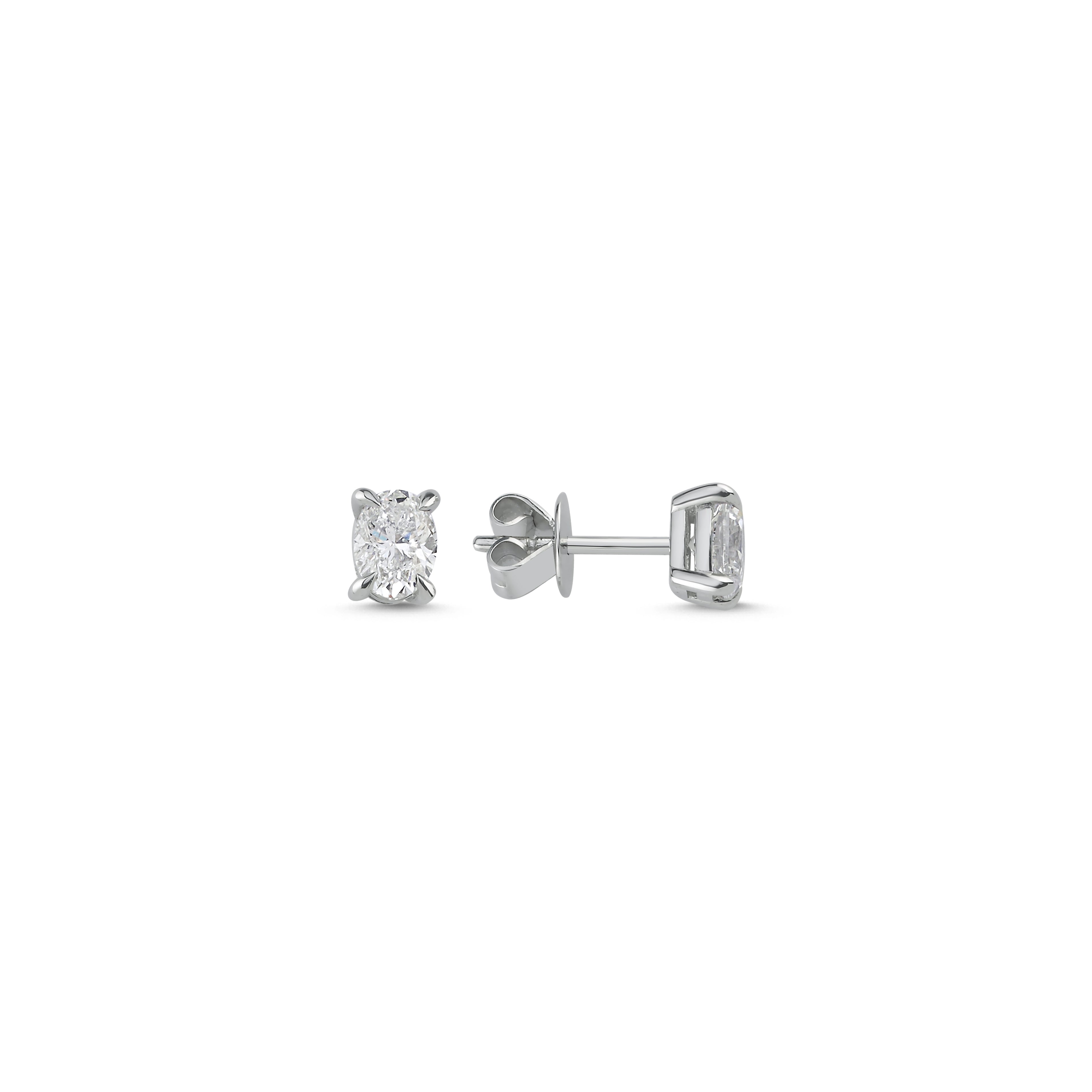 Natural Diamond Oval Necklace & Earrings Set