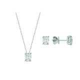 Natural Diamond Oval Necklace & Earrings Set