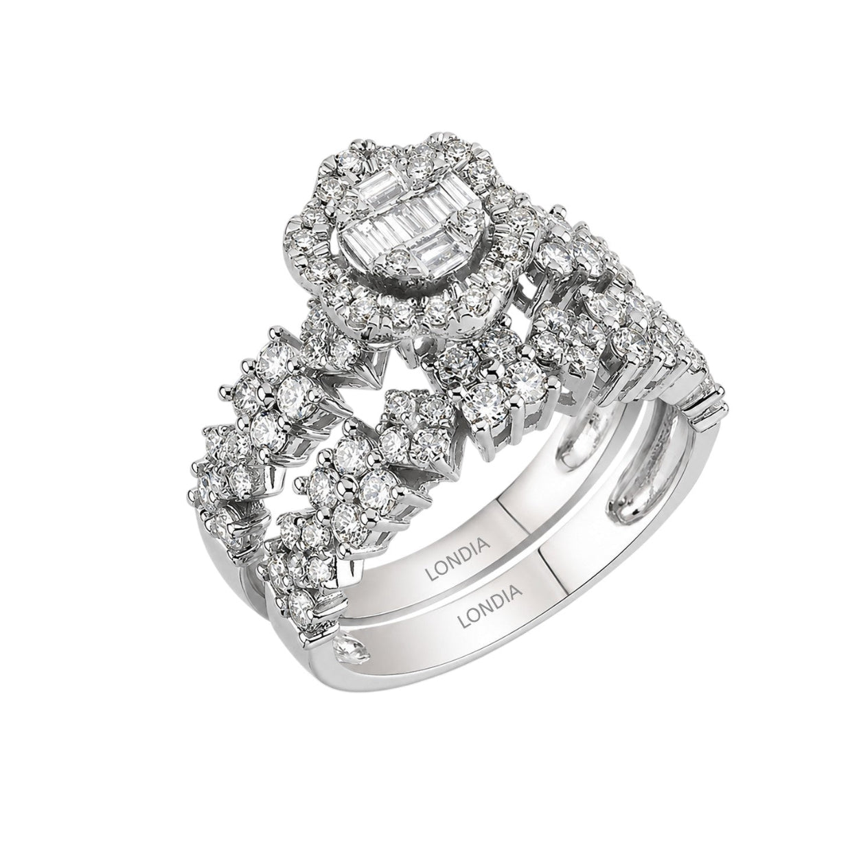 Natural Diamond Wedding Ring Set