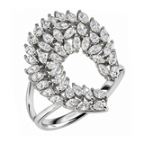 1.50 Carat Pear and Marquise Natural Diamond Statement Design Ring