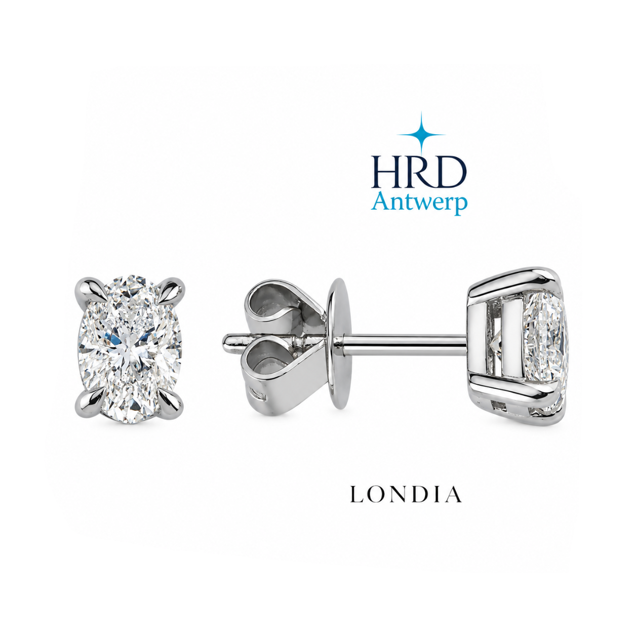 1.50 Ct. Natural Diamond HRD Certified Oval Solitaire Design Set